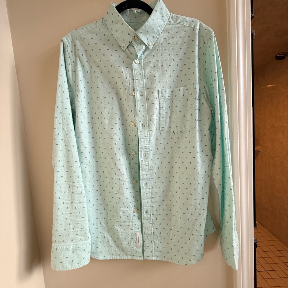 Men's Mint Green Button-Down Shirt
